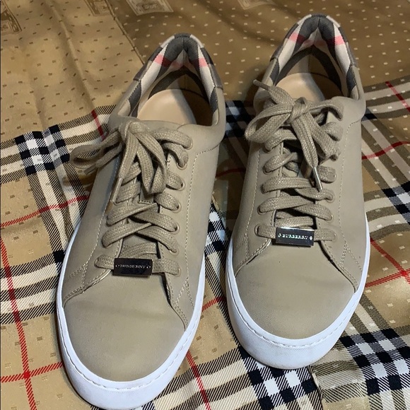 Burberry Shoes - Authentic Burberry canvas check sneakers.